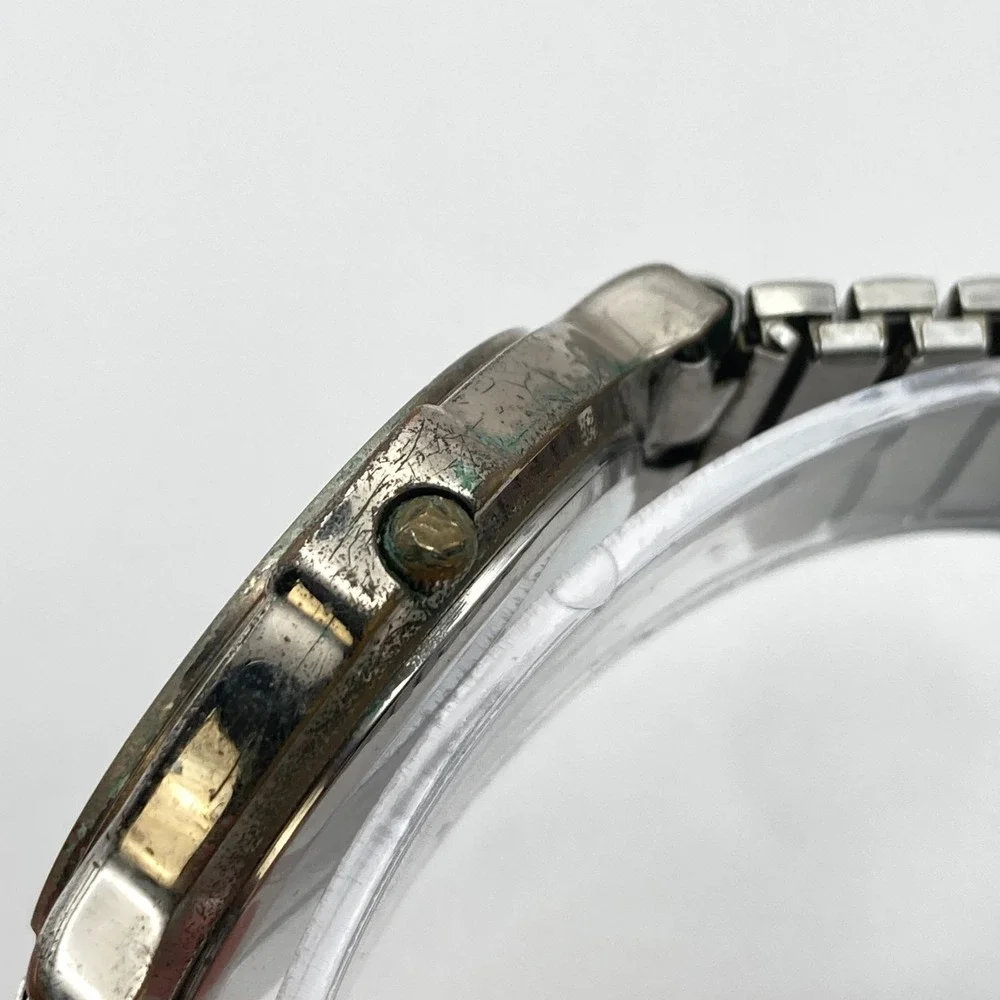 Chrysler Men's Watch 37mm Silver Tone Stretch Band New Battery SMALL 6.25